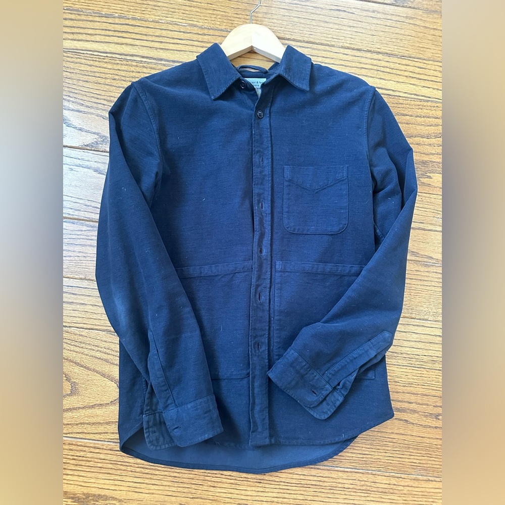 Men's Black Button Down Shirt Jacket